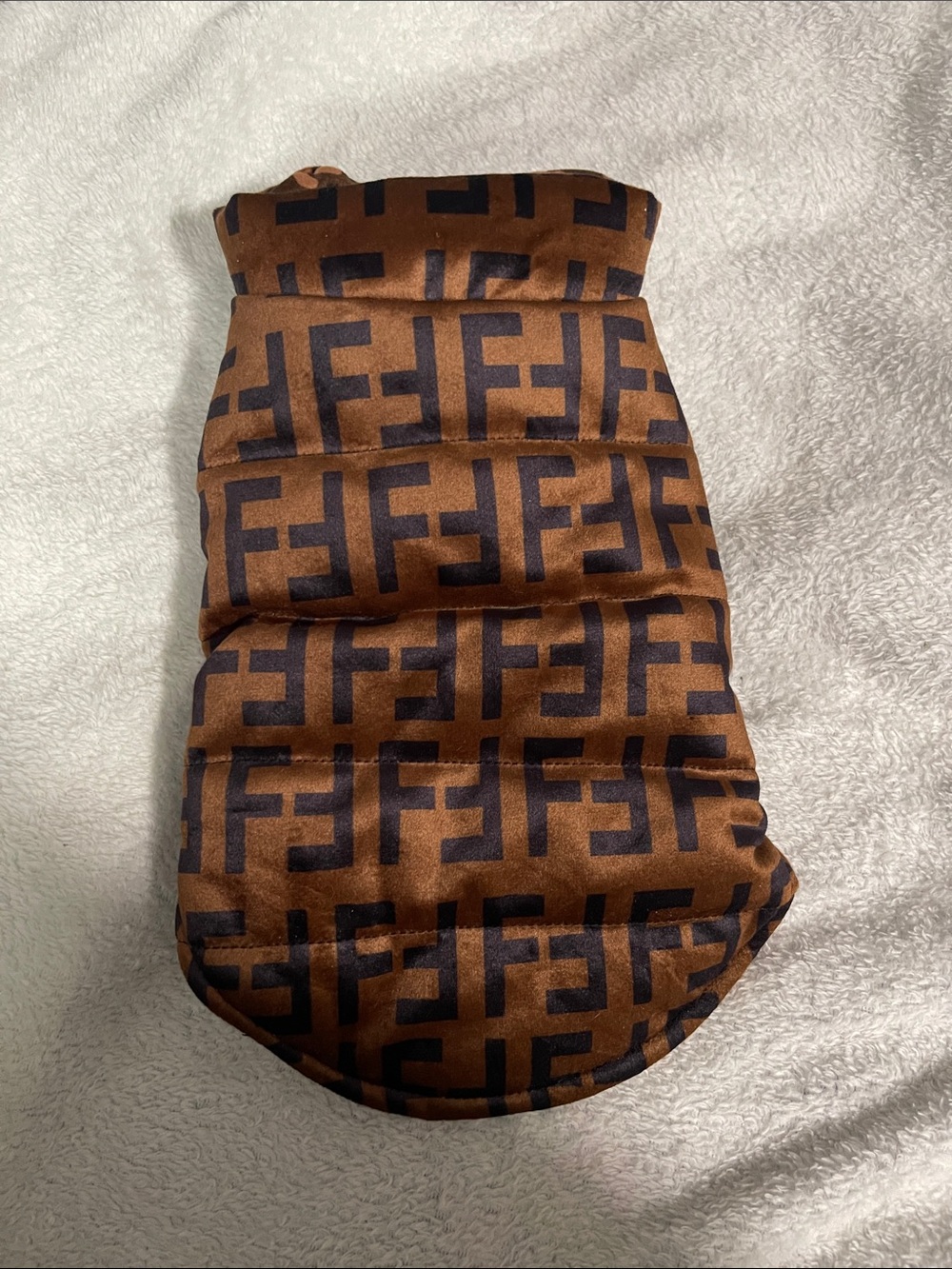 Brown Monogram Quilted Reversible Leather Dog Vest